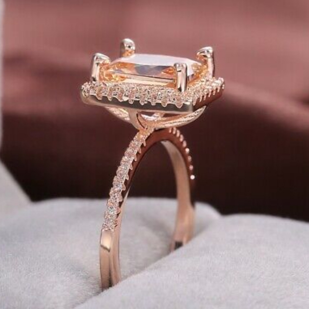 Swarovski Elements Rose Gold Solitaire Ring New - image 5